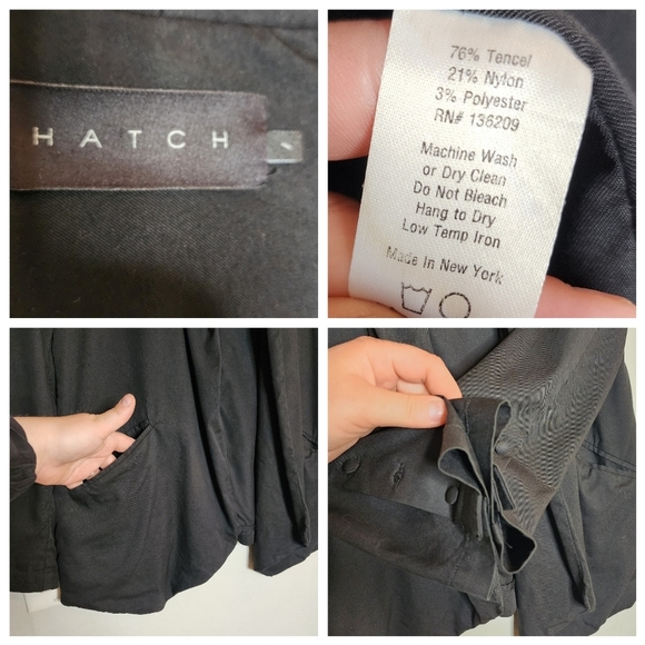 HATCH Maternity black open front drape blazer. Pockets. Size 1 - Picture 2 of 16